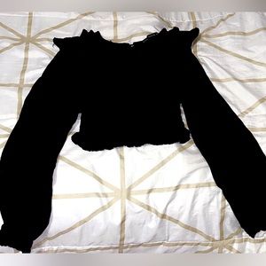 Boutique Ruffled Cropped Blouse